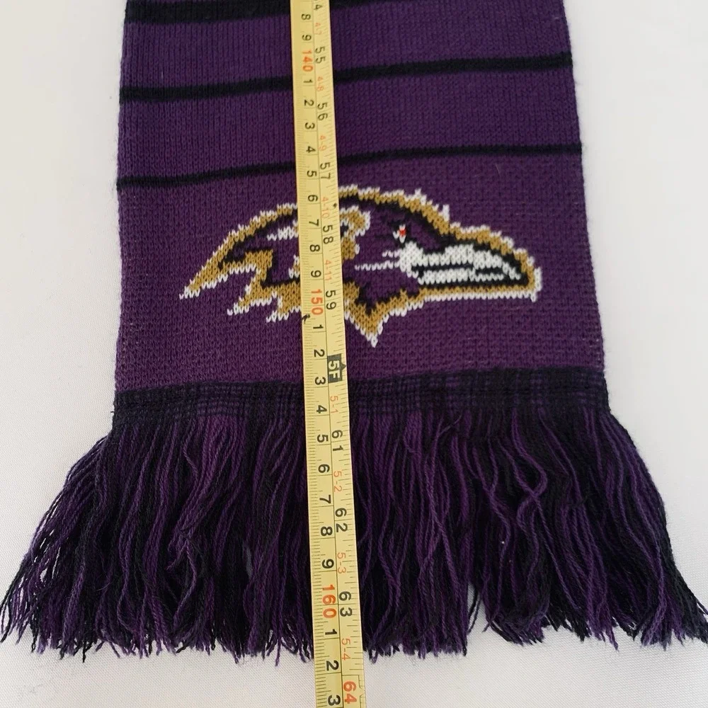 Baltimore Ravens Scarf Knit Fringe Purple Black‎ NFL Football Fans Warm Winter
